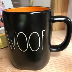 Black Rae Dunn, “WOOF” mug